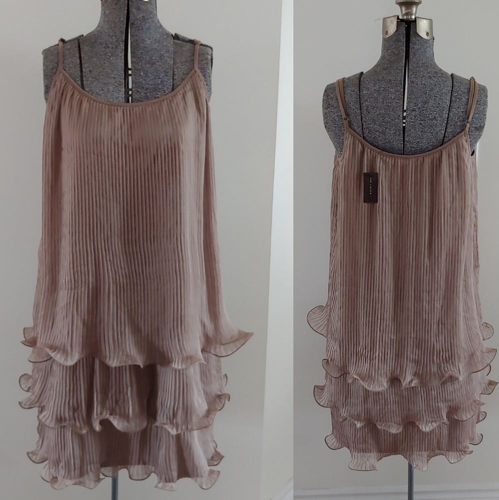 NWT The Limited greenbron ruffle dress sz L